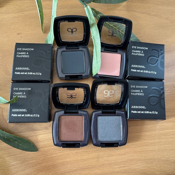 RARE LOT OF 4 Arbonne Eye Shadow Midnight Chocolate Petal Titanium New .08 oz